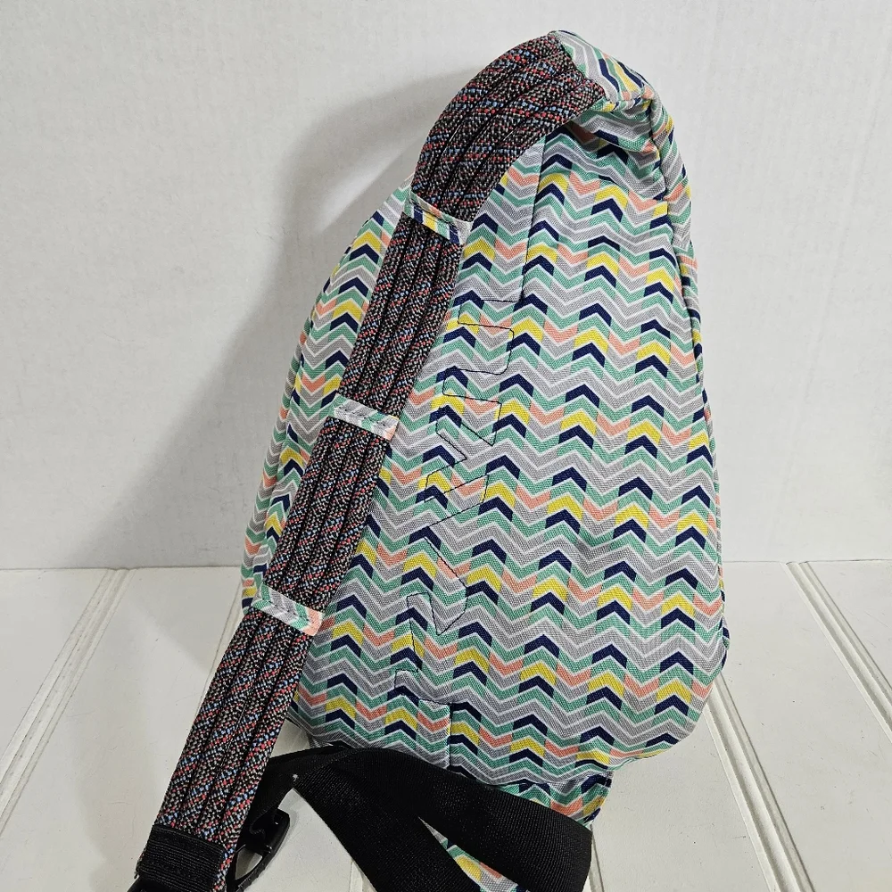 KAVU Rope Sling Bag OS Chevron Zigzag Crossbody Backpack Hiking Boho Multicolors